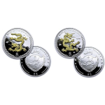 AURINUM*SUMMER*SALE** 2 x 1 oz Palau 2012 Gilded Proof -...