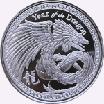 NEU* 1 oz Silber Round 2024 Coin Card - DRACHE - Jahr des DRACHEN - Lunarserie