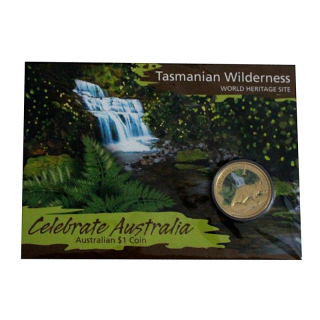 AURINUM**Winter*SALE** Australien 1$ Celebrate Australia 2009 - TASMANISCHER TEUFEL - TASMANISCHE WILDNIS - Haibucht - Unesco Weltkulturerbe - Coin Card - Deutsche Infokarte