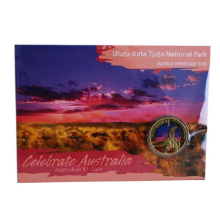 AURINUM**Winter*SALE** Australien 1$ Celebrate Australia 2012 - KOMODOWARAN - ULURU-KATA TJUTA Nationalpark - Unesco Weltkulturerbe - Coin Card - Deutsche Infokarte
