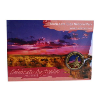 Australien 1$ Celebrate Australia 2012 - KOMODOWARAN - ULURU-KATA TJUTA Nationalpark - Unesco Weltkulturerbe - Coin Card - Deutsche Infokarte