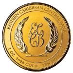 1 oz Gold St. Lucia 2023 Proof - EC8 Serie - STAATSWAPPEN - COLOR - 10 $