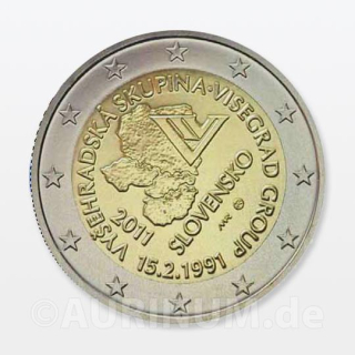 2 Euro Slowakei 2011 20. Jahrestag Visegrad Abkommen