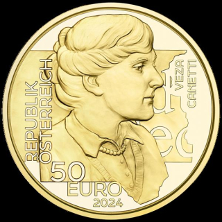 1/4 oz Gold Österreich 50 Euro 2024 Proof - VEZA CANETTI - Heimat Grosser Töchter Ausgabe 2