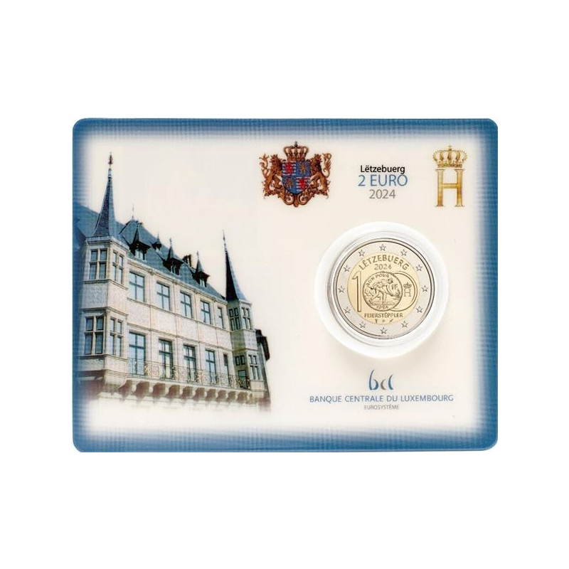 2 Euro Luxemburg 2024 Coincard 100 Jahrestag Der Einf Hrung Der Fran   2 Euro Luxemburg 2024 Coincard 100 Jahrestag Der Einfuehrung Der Franc Muenzen Mit Dem Feiersteppler Mzz Quadrat 