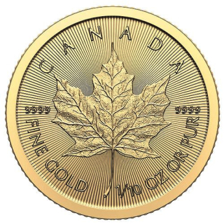 1/10 Unze Gold MAPLE LEAF 2024 -Kanada - BU 5 CA$ - Erstmals mit King Charles III.