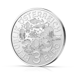 Österreich 3 Euro 2024 HGH - LEUCHTQUALLE - Leuchtende Meereswelten - GLOW-in-the-DARK - Nachtleuchtend