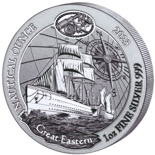 1 oz Ruanda 2023 BU - GREAT EASTERN Segeldampfer - Nautical Ounce serie - Silber  50 RWF