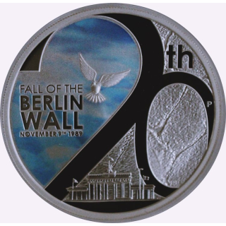 1 oz Tuvalu 2009 Proof - FALL der BERLINER MAUER - 20 Jahre Edition - Fall of Berlin Wall - 1 $