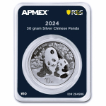 30 g Silber China 2024 PCGS First Strike - Panda - Silberpanda - 10 Yuan