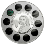 Cook Inseln 2014 Anders Celsius - Thermometer Münze Silber 1 Oz.Proof