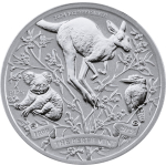 1 oz Australien 2024 - KOALA KÄNGURU KOOKABURRA  - 125 Jahre Perth Mint - silber BU 1 AU$ - differenzbesteuert / SpotPreisAbhängig