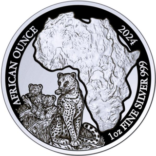 NEU* 1 oz Ruanda 2024 Proof - LEOPARD - African Ounce - 50 RWF - Afrikanische Wildtiere