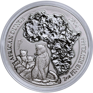 2 oz Ruanda 2024 DOUBLE OUNCE - LEOPARD - PIEDFORT Prägung - African Ounce - 50 RWF - Afrikanische Wildtiere