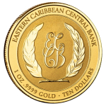 1 oz Gold St. Kitts & Nevis 2023, 10 Dollar, MUSCHELSCHALE - CONCH SHELL - EC8 Serie - Karibische Motive, EC8  1 Unze Gold, 1 oz BU