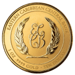 1 oz Gold St. Kitts & Nevis 2023, 10 Dollar, Coloured MUSCHELSCHALE - CONCH SHELL - EC8 Serie - Karibische Motive EC8 , 1 oz Coloured