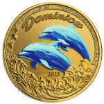 Dominica, 10 Dollar, Proof farbig - DELFINE - EC8 Serie - Karibische Motive  1 Unze Gold, 1 oz  farbig Proof