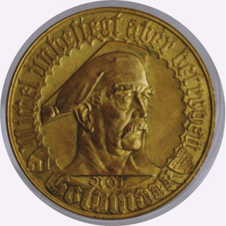 1923 Bielefeld NOT Goldmark - Weimarer Republik Notmünze - Bielefelder Notmark 1923 - Vergoldet  - KEIN GOLD !!