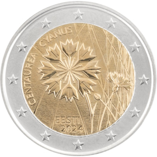 Estland 2 Euro 2024 Nationalblume - Kornblume bfr