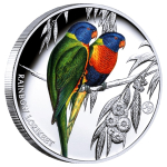 1 oz Niue 2024 Proof - REGENBOGENLORI - John Gould Edition Birds of Australia Privy - Auflage 750 !  2 NZ$