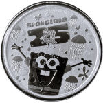 1 oz Tuvalu 2024 BU - SPONGEBOB - Schwammkopf - 25 Jahre...