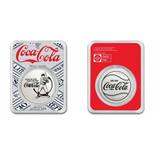 NEU* 1 oz Silber Round 2023 BU - COCA COLA - After the Game Pause for a Coke -  Coin Card TEP - USA