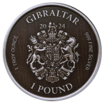 NEU* 1 Unze Silber Gibraltar 2024 Lady Justice Antique Finish - Recht & Ordnung