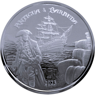 Wieder Da - Die letzten***  1 oz RUM RUNNER 2023 - Antigua & Barbuda EC8 - 2023 Prooflike - Piraten der Karibik & Rum - silber 2$