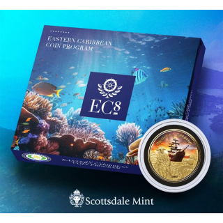 1 oz Gold Antigua & Barbuda 2023 Proof - RUM RUNNER - Piraten der Karibik - EC8 serie - Color 10 $