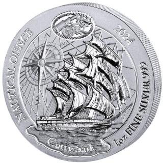 NEU * 1 oz Ruanda 2024 BU - CUTTY SARK -  Schnelles Segelschiff - Nautical Ounce serie - Silber 50 RWF - 50 Amafaranga