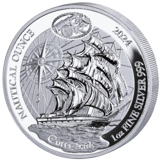 1 oz Ruanda 2024 Proof - CUTTY SARK Schnelles Segelschiff - Nautical Ounce serie- Silber 50 RWF