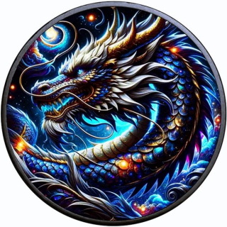 NEU* 1 oz USA 2024 American Eagle - Der EISDRACHE - Jahr des EisDrachen - DRAGON of ICE - Antique Color farbig - Auflage 250*