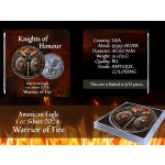 NEU* 2 x 1 oz USA 2024 SET- WARRIOR OF FIRE + REALM PROTECTOR - Ritter des Feuers + Beschützer des Reiches - Serie Knights of Honour - American Eagle Liberty - SilberEdition Auflage 300