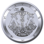 NEU* 1 oz Tokelau 2024 BU - Sternzeichen Zodiac - LIBRA WAAGE - silber 5 $