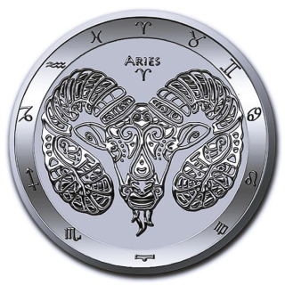 NEU* 1 oz Tokelau 2024 BU - Sternzeichen Zodiac - ARIES WIDDER - silber 5 $