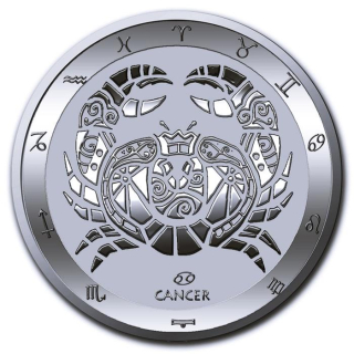 NEU* 1 oz Tokelau 2024 BU - Sternzeichen Zodiac - CANCER KREBS - silber 5 $