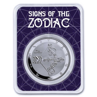 NEU* 1 oz Tokelau 2024 BU Coin Card - Sternzeichen Zodiac - SAGITTARIUS SCHÜTZE - silber 5 $