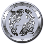 NEU* 1 oz Tokelau 2024 BU Coin Card - Sternzeichen Zodiac - PISCES FISCHE - silber 5 $