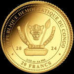 1/10 Oz Gold Kongo 2024 - Giraffe - Worlds Wildlife Serie...