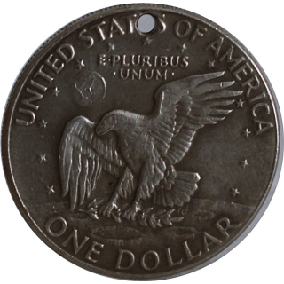 8,92 g Silber - USA 1 $ 1974 Silberdollar  - EISENHOWER DOLLAR - 2.Todestag von Dwight D. Eisenhower - 2. Jahrestag der Mondlandung von Apollo 11 - Die Präsidenten der United States of America