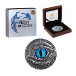 2 oz Kamerun 2024 - FROST DRAGON - Antique Finish - 2000 Francs - Serie Mythische Drachen - versandkostenfrei