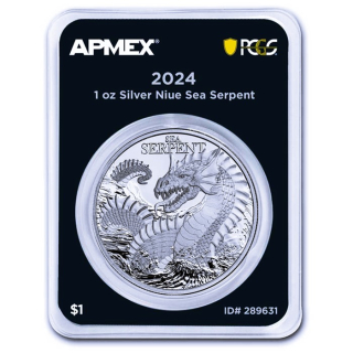 ab Lager*** 1 oz Niue 2024 PCGS First Strike - SEESCHLANGE - SEA SERPENT / Fabelwesen - 2$ Silber