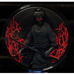 2 oz Kamerun 2024 - ZOMBIE SAMURAI - UV-Effekt - Antique UHR Finish - 2000 Francs - Innovativserie !