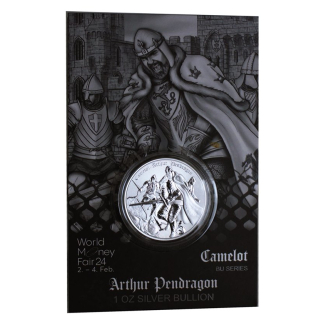 1 oz Niue 2023 Coin Card - KÖNIG ARTHUR - ARTUS PENDRAGON - World Money Fair - Ritter der Tafelrunde - Camelot serie 1.Ausgabe - 2 NZ$  - Auflage200