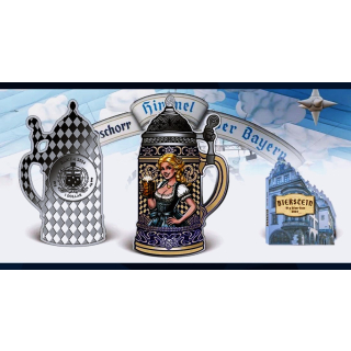 10 g Silber Samoa 2024 Proof - BAYRISCHER BIERKRUG  - Traditionelle Deutsche Bierkultur - BEER MUG - 1$