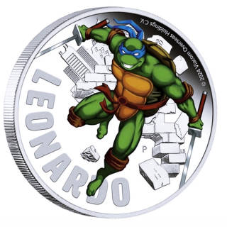 1 oz Tuvalu 2024 Proof - LEONARDO - Teenage Mutant Ninja Turtles - 1 AU$ - Perth Mint Edition