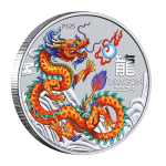 AURINUM*SUMMER*SALE** 1 oz Australien 2024 - GOLDENER DRACHE - Golden Dragon COIN CARD - ANA Chicago Coin Show - JAHR des DRACHEN - LUNAR DRACHE - 1 AU$ - Silberdrache