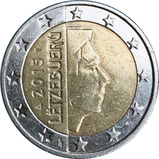 2 Euro Luxemburg 2015 - LETZEBUERG GROSSHERZOG HENRI unc. - seltene Sammlermünze