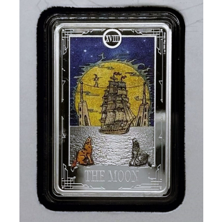 AURINUM-WOCHENEND-ANGEBOT** 1 oz Niue Tarotkarten 2024 Proof - DER MOND - The MOON - Silber 2 NZD - Ausgabe 16 serie Tarotkarten