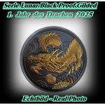 1 oz Niue 2025 Black Proof Gilded - SCHLANGE - Jahr der Schlange - YEAR of the SNAKE - Lunarserie NZ Mint - 2$ - TOP-EDITION 2. Ausgabe